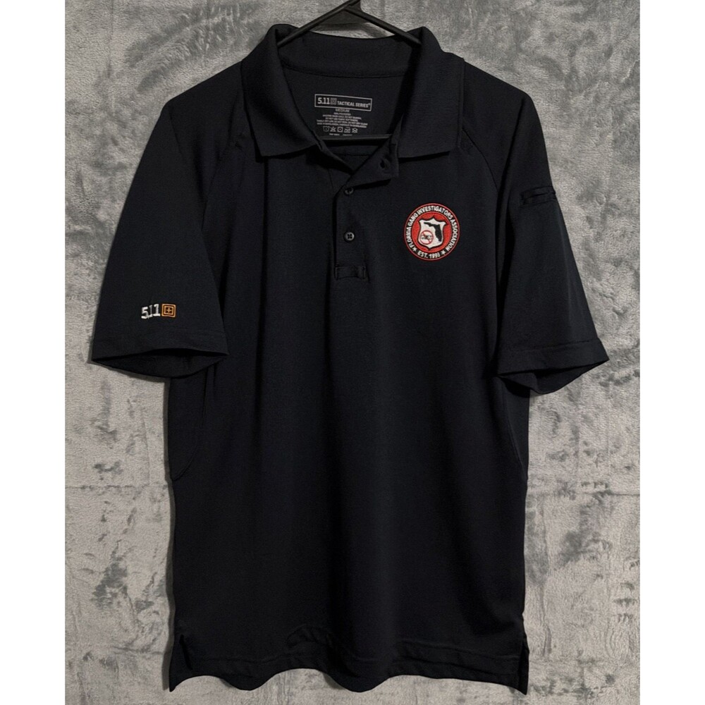 New 5.11 Tactical Polo Men's Medium Black Florida Gang Investigators Association